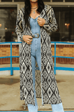 Delta Black and Ivory Aztec Long Sleeve Mesh Duster - Apparel - Lucky & Blessed - Bronco Western Supply Co.