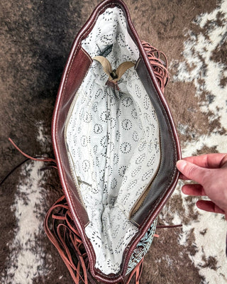 Dendrite Hairon Fringe Crossbody Bag by Myra Bag – Purses & Wallets from Bronco Western Supply Co.