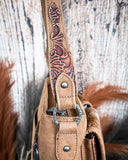 Desert Bloom Tooled Hairon Shoulder Bag in Brown by Trinity Ranch - Purses & Wallets - Montana West - Bronco Western Supply Co.