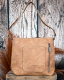 Desert Bloom Tooled Hairon Shoulder Bag in Brown by Trinity Ranch - Purses & Wallets - Montana West - Bronco Western Supply Co.