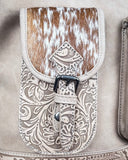 Desert Bloom Tooled Hairon Shoulder Bag in Tan by Trinity Ranch - Purses & Wallets - Montana West - Bronco Western Supply Co.