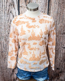 Desert Burnout Mesh Top - Ivory/Beige - Apparel - Lucky & Blessed - Bronco Western Supply Co.