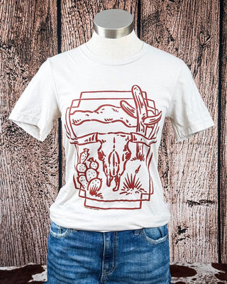 Desert Hollow Graphic Tee in Natural – Apparel from Bronco Western Supply Co.