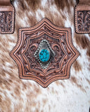 Desert Jewel Handtooled Hair - On Leather Concealed Carry Bag in Timber Brown by Myra Bag - Purses & Wallets - Myra Bag - Bronco Western Supply Co.