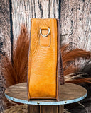 Desert Jewel Handtooled Hair - On Leather Concealed Carry Bag in Timber Brown by Myra Bag - Purses & Wallets - Myra Bag - Bronco Western Supply Co.
