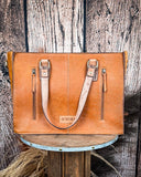 Desert Jewel Handtooled Hair - On Leather Concealed Carry Bag in Timber Brown by Myra Bag - Purses & Wallets - Myra Bag - Bronco Western Supply Co.