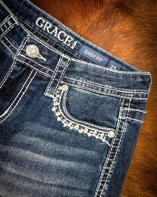 Desert Loom Aztec Bootcut Jeans in Dark Wash by Grace in LA – Apparel from Bronco Western Supply Co.