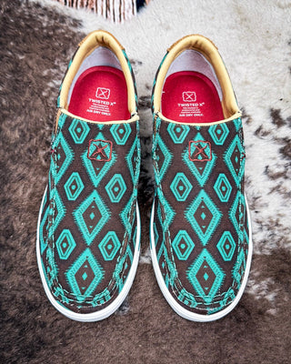 Desert Prism Twisted X Slip - On Kicks - Brown and Turquoise – Women's Shoes from Bronco Western Supply Co.