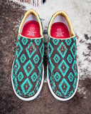 Desert Prism Twisted X Slip - On Kicks - Brown and Turquoise - Women's Shoes - Twisted X - Bronco Western Supply Co.