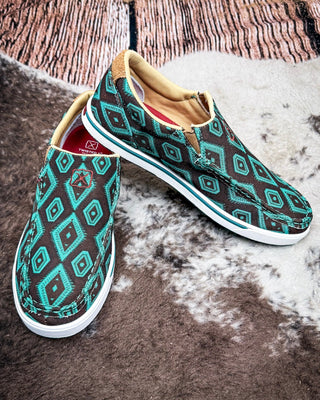 Desert Prism Twisted X Slip - On Kicks - Brown and Turquoise – Women's Shoes from Bronco Western Supply Co.