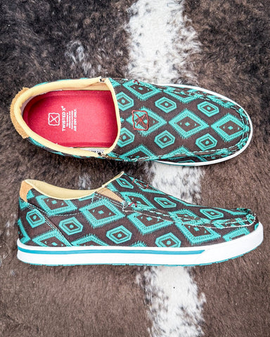 Desert Prism Twisted X Slip - On Kicks - Brown and Turquoise - Women's Shoes - Twisted X - Bronco Western Supply Co.