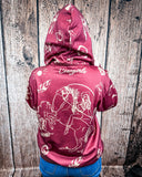 Desert Rodeo Graphic Hoodie – Burgundy Western Pullover - Apparel - Lucky & Blessed - Bronco Western Supply Co.