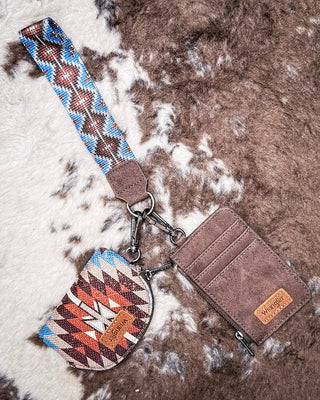 Desert Sky Aztec Wristlet Wallet Set in Coffee by Wrangler – Purses & Wallets from Bronco Western Supply Co.