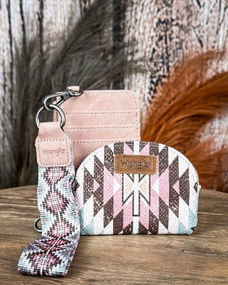 Desert Sky Aztec Wristlet Wallet Set in Dark Pink by Wrangler – Purses & Wallets from Bronco Western Supply Co.