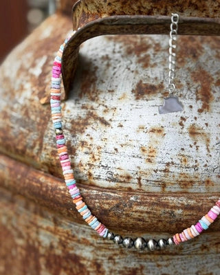 Desert Spectrum Sterling Silver Heishi Necklace – Jewelry from Bronco Western Supply Co.