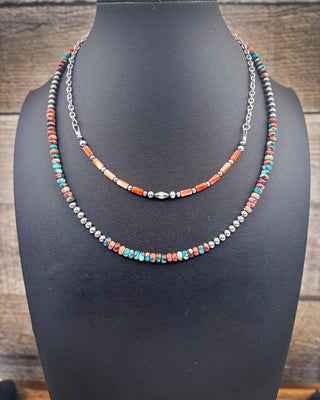 Desert Sunset Spiny Oyster Heishi Beaded Necklace – Jewelry from Bronco Western Supply Co.