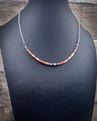 Desert Sunset Spiny Oyster Heishi Beaded Necklace – Jewelry from Bronco Western Supply Co.