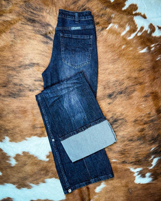 DFMI Dark Big Cuff Wide Leg Jeans in Dark Wash by Cowgirl Tuff – Apparel from Bronco Western Supply Co.