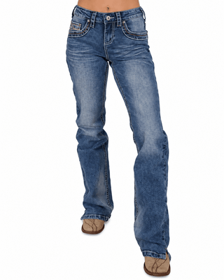 DFMI Faded Bootcut Jeans in Medium Wash by Cowgirl Tuff – Apparel from Bronco Western Supply Co.