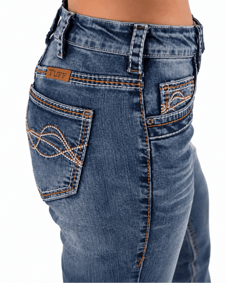 DFMI Faded Bootcut Jeans in Medium Wash by Cowgirl Tuff – Apparel from Bronco Western Supply Co.
