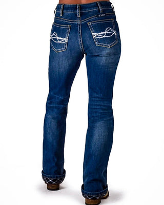 DFMI Flannel Lined Bootcut Jeans in Medium Wash by Cowgirl Tuff – Apparel from Bronco Western Supply Co.