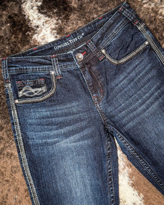 DFMI Indigo Mid - Rise Bootcut Jeans by Cowgirl Tuff – Apparel from Bronco Western Supply Co.