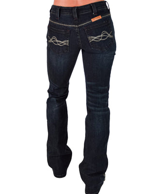 DFMI Indigo Mid - Rise Bootcut Jeans by Cowgirl Tuff – Apparel from Bronco Western Supply Co.