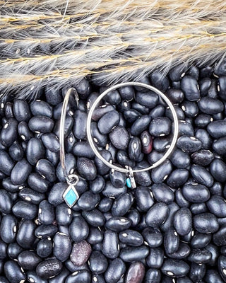 Dir Genuine Turquoise Hoops – Jewelry from Bronco Western Supply Co.