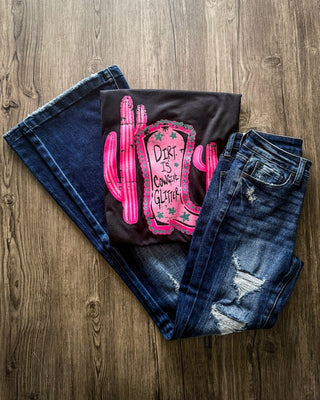 Dirt is Cowgirl Glitter Tee in Black – Apparel from Bronco Western Supply Co.