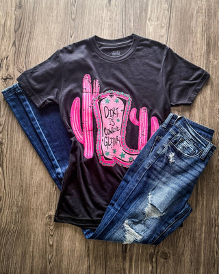 Dirt is Cowgirl Glitter Tee in Black – Apparel from Bronco Western Supply Co.
