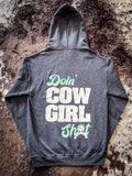 Doin' Cowgirl Sh*t Hoodie - Gray - Apparel - Bronco Western Supply Co. - Bronco Western Supply Co.