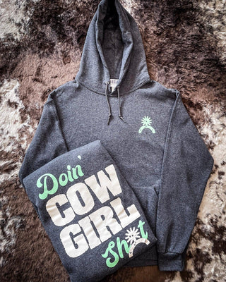 Doin' Cowgirl Sh*t Hoodie - Gray – Apparel from Bronco Western Supply Co.