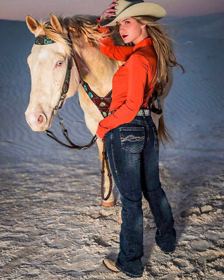 Don't Fence Me In Bootcut Jeans in Dark Wash by Cowgirl Tuff – Apparel from Bronco Western Supply Co.