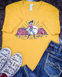 Don't Mess with the Cowgirl Graphic Tee - Mustard - Shirts & Tops - The Lattimore Claim - Bronco Western Supply Co.