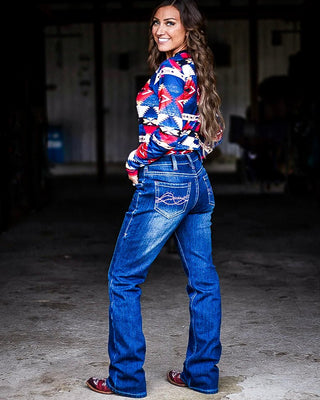 Double Down Flannel Lined Bootcut Jeans in Dark Wash by Cowgirl Tuff – Apparel from Bronco Western Supply Co.