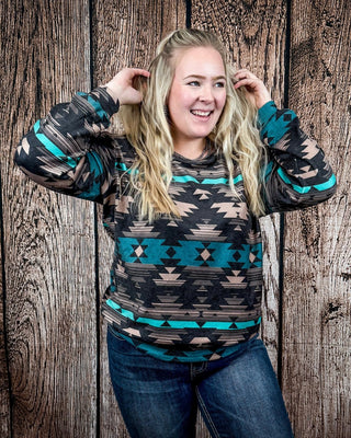 Driftwood Dusk Aztec Print Top by Sterling Kreek – Shirts & Tops from Bronco Western Supply Co.
