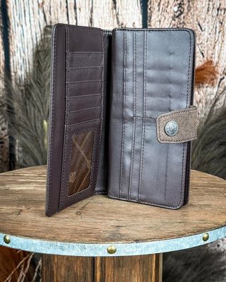 Dusk Trail Tooled Wallet in Coffee by Wrangler – Purses & Wallets from Bronco Western Supply Co.