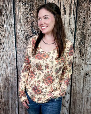 Dust & Daisies Long Sleeve Top by Sterling Kreek – Apparel from Bronco Western Supply Co.