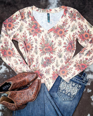 Dust & Daisies Long Sleeve Top by Sterling Kreek – Apparel from Bronco Western Supply Co.