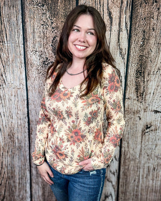 Dust & Daisies Long Sleeve Top by Sterling Kreek – Apparel from Bronco Western Supply Co.