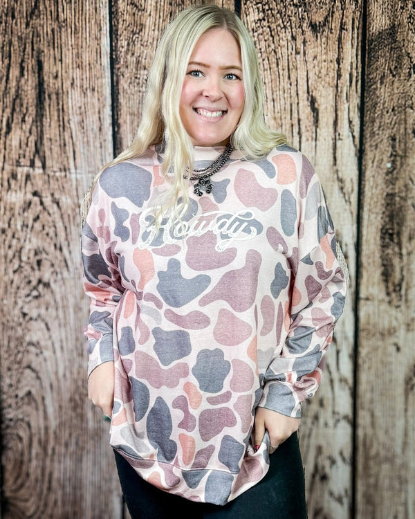 Dusty Camo Howdy Pullover Sweatshirt – Apparel from Bronco Western Supply Co.