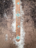 Dyani - Brown and Turquoise Aztec Hooey belt - Accessories - Hooey - Bronco Western Supply Co.
