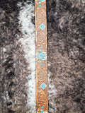 Dyani - Brown and Turquoise Aztec Hooey belt - Accessories - Hooey - Bronco Western Supply Co.