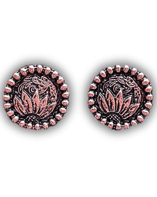 Eliza Flower Stud Earrings - Copper - Western Earrings - Bronco Western Supply Co.