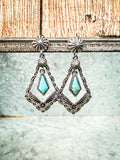 Elanor Post Dangle Fashion Earrings - Jewelry - Blue Tortoise - Bronco Western Supply Co.