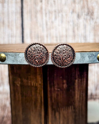 Ellie Western Rope Filigree Round Fashion Stud Earrings – Jewelry from Bronco Western Supply Co.