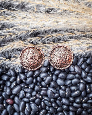 Ellie Western Rope Filigree Round Fashion Stud Earrings – Jewelry from Bronco Western Supply Co.