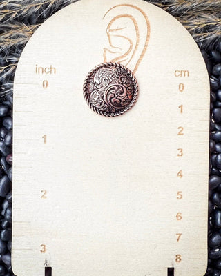 Ellie Western Rope Filigree Round Fashion Stud Earrings – Jewelry from Bronco Western Supply Co.