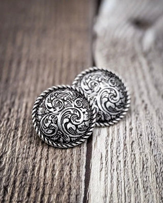Ellie Western Rope Filigree Round Fashion Stud Earrings – Jewelry from Bronco Western Supply Co., women’s western wear