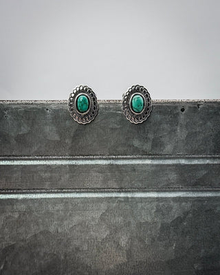 Elmora Turquoise Stud Earrings – Jewelry from Bronco Western Supply Co.
